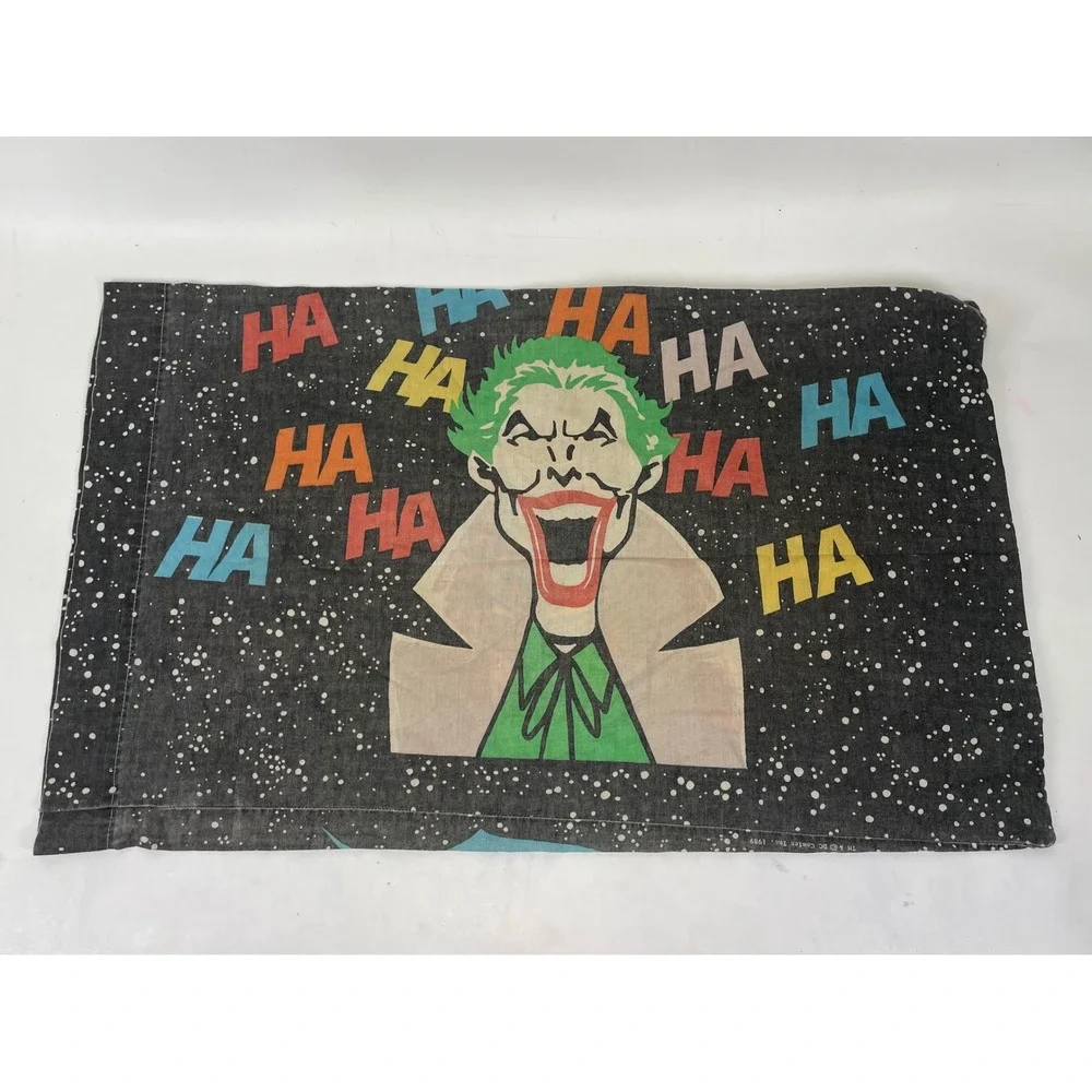 Vintage Batman Joker Pillowcase DC Comics Double Sided Black Standard 29x18
